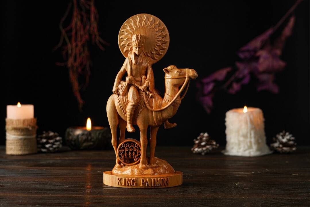 Goetia King Paimon Witchcraft Figure, Pagan Statue by