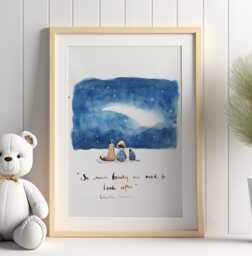Beautiful Print Charlie Mackesy The Boy, Mole, Fox & Horse - Perfect For Nursery/Kids Rooms, Mental Health, Great Gift - thumbnail 1