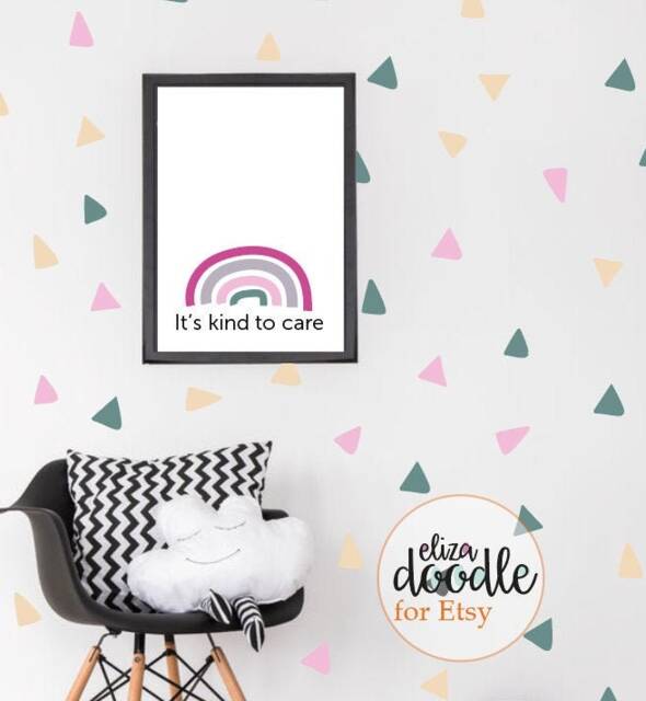 Triangle Wall Decals Removable Vinyl Stickers, Nursery Decor, Kid's Bedroom Decor - image 1
