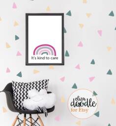 Triangle Wall Decals Removable Vinyl Stickers, Nursery Decor, Kid's Bedroom Decor - thumbnail 1