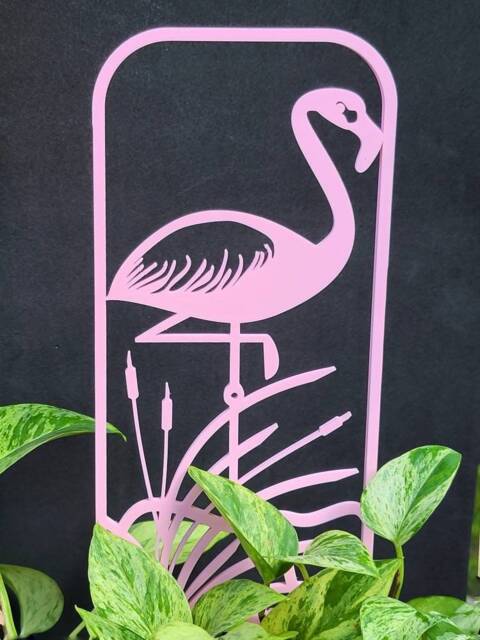 Vibrant Pink Flamingo Trellis For Indoor Houseplants, 3D Printed Plant Support - image 1