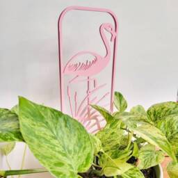 Vibrant Pink Flamingo Trellis For Indoor Houseplants, 3D Printed Plant Support - thumbnail 2