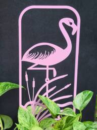 Vibrant Pink Flamingo Trellis For Indoor Houseplants, 3D Printed Plant Support