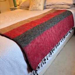 Yak Wool Blanket/ Living Room Throw /Sofa /Travel Throw/ Rug Camping Wrap/Meditation Out Door Hand-Loomed Nepal B11 - thumbnail 2
