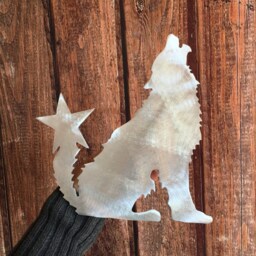 Wolf Christmas Tree Topper, Holiday Decoration, Wreath Christmas, Aluminum, Rustic, Southwestern, Handcrafted - thumbnail 2