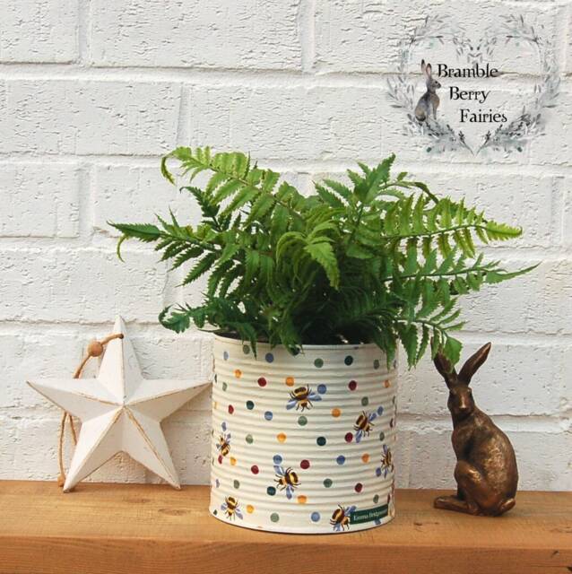 Emma Bridgewater Polka Dot Bees Decoupage Large Or Small Sizes Recycled Tins - Make Great Plant Pots Utensils Holders - image 1