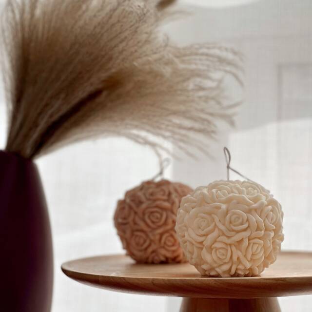 Rose Heart Soy Wax Candle Handmade Home Decor Gift - image 1