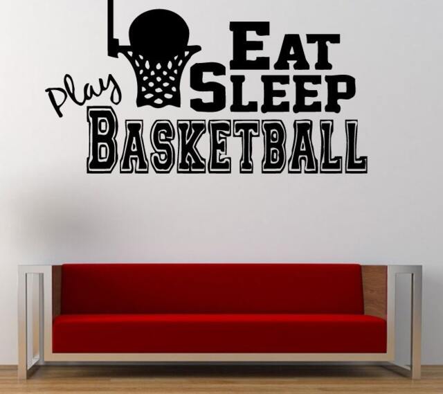 Eat Sleep Play Basketball Sport Game Fun Outdoors Wall Decal Sticker Vinyl Mural Leaving Bedroom Room Home Decor Free Shipping L295 - image 1