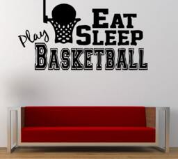 Eat Sleep Play Basketball Sport Game Fun Outdoors Wall Decal Sticker Vinyl Mural Leaving Bedroom Room Home Decor Free Shipping L295 - thumbnail 1