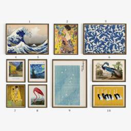 Eclectic Gallery Wall, Set Of 10 Prints, Japanese Poster, Van Gogh Starry Night, Klimt, Vintage Home Decor, Printable Set, Digital Download - thumbnail 2