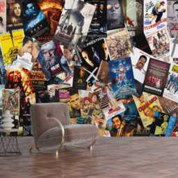 Movie Poster Collage Wallpaper Mural - Peel & Stick Wall Decal - thumbnail 3