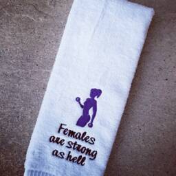 Females Are Strong As Hell Sweat Towel Weightlifter Gift - thumbnail 1