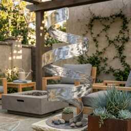 Metal Sculpture Handcrafted Luxury Modern Art Swirling Indoor Or Outdoor Decoration - thumbnail 2