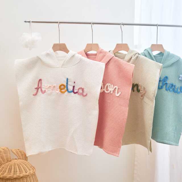 Personalized Hand-Crocheted Name Hooded Baby Towel, Custom Flower Shower Gift For Newborn - image 1