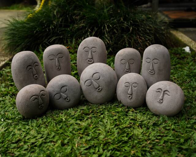 Funny Stone , Face Figurine, Meme Funny Stone, Carving Face, Carving, Garden Decor, Home Birthday Gift - image 1