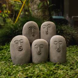 Funny Stone , Face Figurine, Meme Funny Stone, Carving Face, Carving, Garden Decor, Home Birthday Gift - thumbnail 4