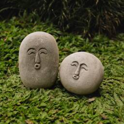 Funny Stone , Face Figurine, Meme Funny Stone, Carving Face, Carving, Garden Decor, Home Birthday Gift - thumbnail 2
