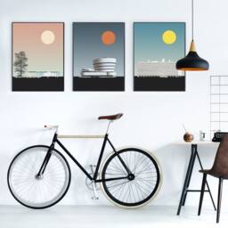 Modernist Gallery Art Print Set - Modern Architecture Graphic Illustration Frank Lloyd Wright, Mies Van Der Rohe, Le Corbusier - thumbnail 2