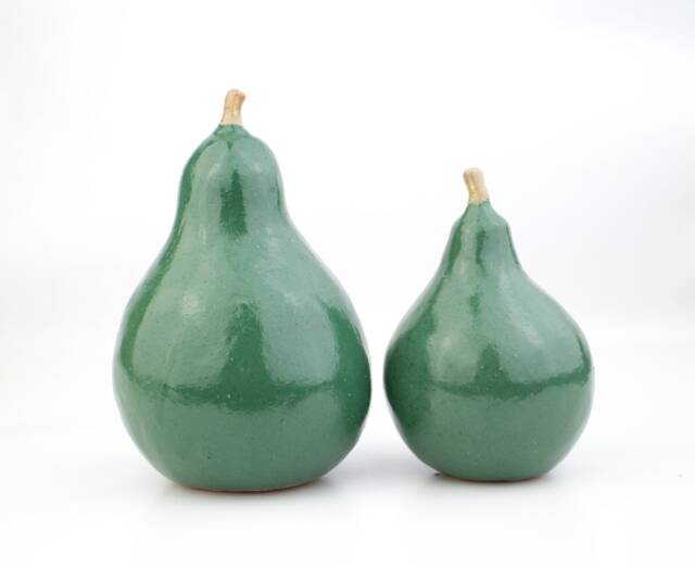 Life Size Ceramic Pear Set, Farmhouse Table Centerpiece - image 1