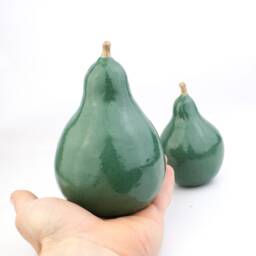 Life Size Ceramic Pear Set, Farmhouse Table Centerpiece - thumbnail 4