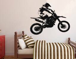 Motocross Vinyl Wall Decal Dirt Bike Decor 4272 - thumbnail 1