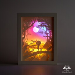 Papercut Light Box - 3D Shadow Night Light, The Umbrella - thumbnail 2