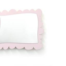 Safety Mirror Rectangle Frame Victorian Pink With Led Light - Wall Decor Nursery Kid Wooden - thumbnail 2