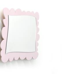 Safety Mirror Rectangle Frame Victorian Pink With Led Light - Wall Decor Nursery Kid Wooden - thumbnail 3