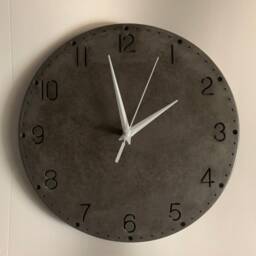 Modern Gray Concrete Wall Clock Silent Home Decor