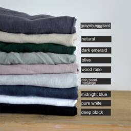 Bed Linen Pillowcase, Black Stonewashed Pillowcases Envelope Closure - thumbnail 4
