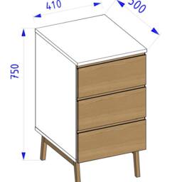 3-Drawer Office Cabinet - Same Height As Desk Luka - thumbnail 4