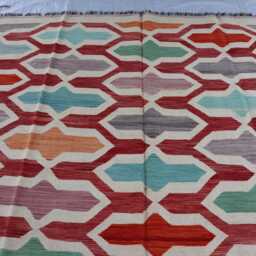 6'8x10'0 Turkmen Chubi Maimana Rug, Afghan Tribal Kilim Flatweave Oriental Area Brand New Kilim, Rug For Bedroom, Livingroom - thumbnail 2