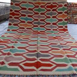 6'8x10'0 Turkmen Chubi Maimana Rug, Afghan Tribal Kilim Flatweave Oriental Area Brand New Kilim, Rug For Bedroom, Livingroom - thumbnail 4