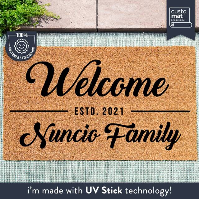 Personalized Home Door Mat, Customized Family Name Doormat - Custom Outdoor Rug New Gift Realtor Housewarming - image 1