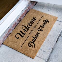 Personalized Home Door Mat, Customized Family Name Doormat - Custom Outdoor Rug New Gift Realtor Housewarming - thumbnail 2