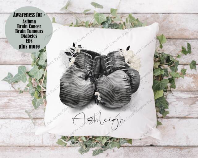 Boxing Cushion, Pillow, Girl Boxer, Boxing, Boxer Gift, Gift, Gift For Her, Boxer, Boxing, Eds Awareness - image 1