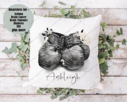 Boxing Cushion, Pillow, Girl Boxer, Boxing, Boxer Gift, Gift, Gift For Her, Boxer, Boxing, Eds Awareness - thumbnail 1
