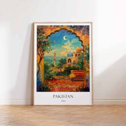 Pakistan Poster, Islamic Decor, Art, Middle Eastern Gift, Travel Muslim Arabic Decor - thumbnail 3