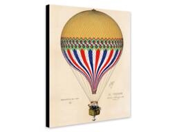 Vintage Hot Air Balloon Print - French Flag, Paris 1874 - thumbnail 1