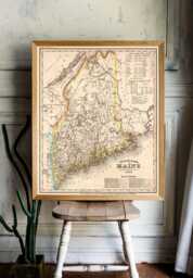 Old Map Of Maine - Vintage U.s. State Geography Giclee Reproduction - thumbnail 1