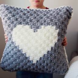 Sweetheart Pillow Cover - C2C Crochet Pattern Digital Download - thumbnail 3