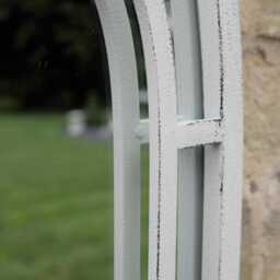 Large Arched Mirror, White Frame, Gothic Garden Wall Mirror - UK Delivery - thumbnail 3