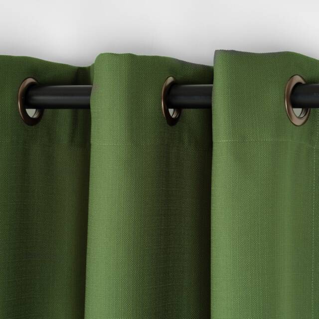 Custom Size Linen Curtains, Blackout Option - Extra Wide & Long Natural Drapes Dark Green - image 1