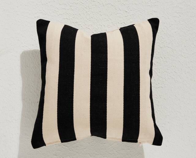 Black Striped Pillow, Wednesday Black Strip Cushion Cover, Throw Pillow, Boho Decor, Couch Woven Pillow - image 1