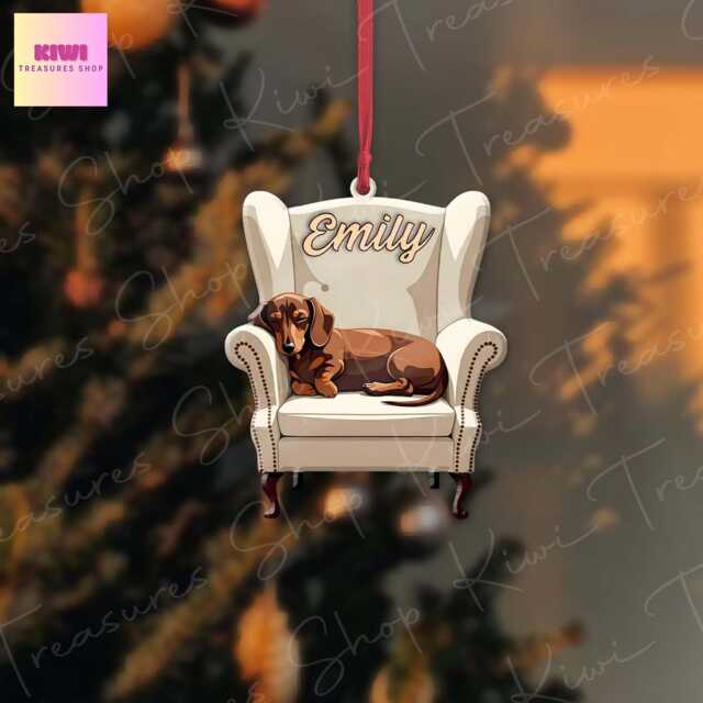 Personalized Dachshund Christmas Ornament, Custom Dog Mom Gift - image 1