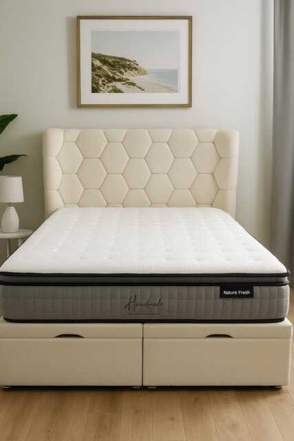 Chesterfield Teddy Fabric Ottoman Bed Gas Lift Storage, 54 - image 1