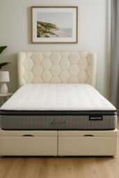 Chesterfield Teddy Fabric Ottoman Bed Gas Lift Storage, 54 - thumbnail 1