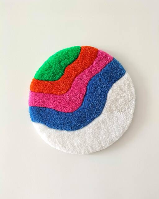 Wiggle Wall Art, Handmade Colorful Tufting, Contemporary Fiber Hanging, Modern Home Decor Graphic Design - image 1