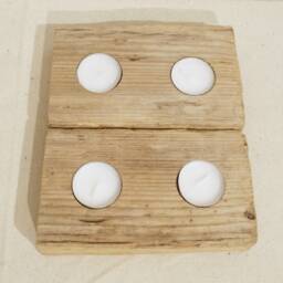 Driftwood ~ 4 Tealights Square, Candle Holder - thumbnail 3