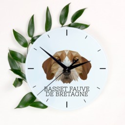 A Clock With A Basset Fauve De Bretagne Dog. New Collection The Geometric Dog - thumbnail 1